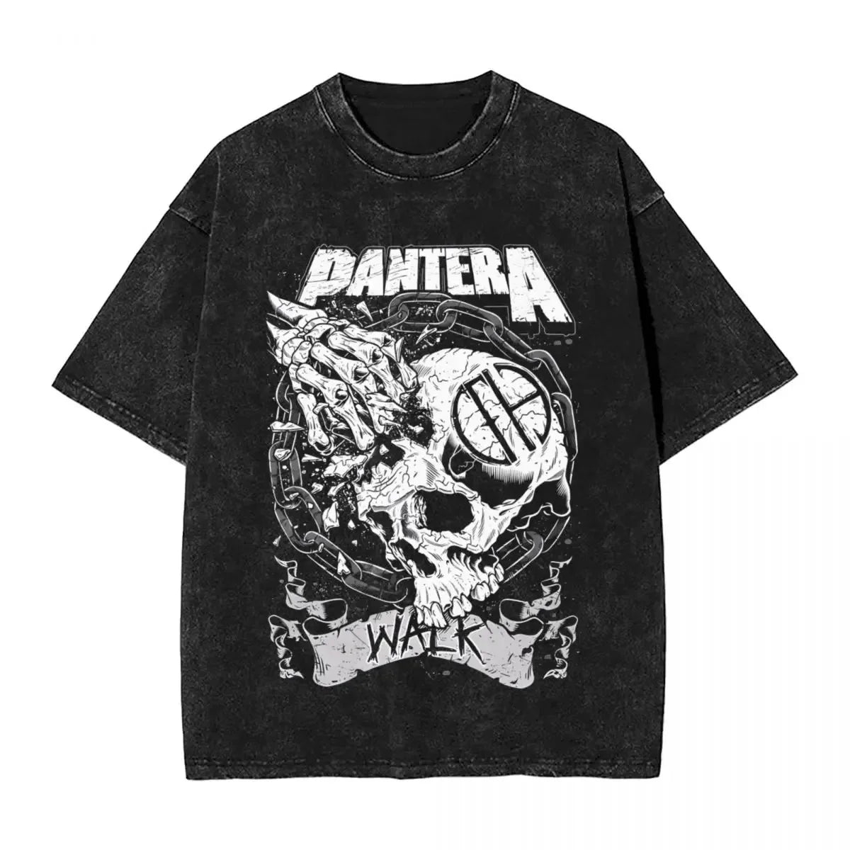 تي شيرتات Groove Metal Pandora Band PANTERA للنساء والرجال، مطبوع عليها طوابع ساخنة مغسولة، تي شيرتات Harajuku قطنية كبيرة الحجم بأكمام قصيرة