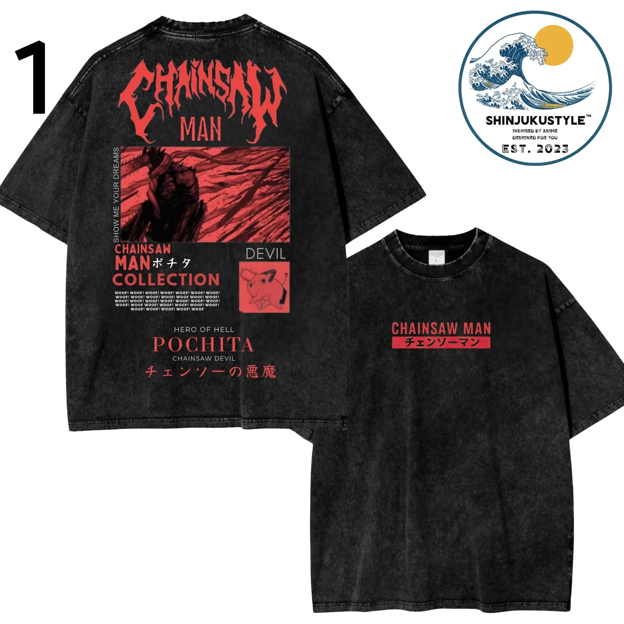 تي شيرت Chainsaw Man X Reze Devil T-Shirt بغسيل حمضي كبير الحجم من الرسوم المتحركة Mange للرجال والنساء ملابس الشارع الكلاسيكية بأكمام قصيرة للرجال والنساء