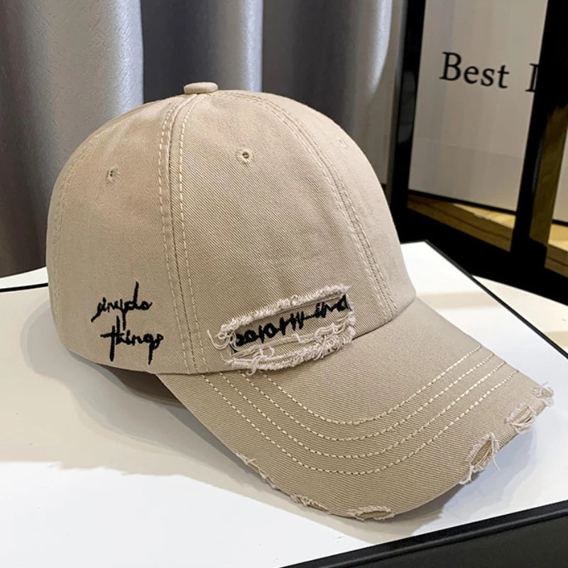قبعة بيسبول واقية من الشمس مطرزة بفتحة على شكل مشاهير جديدة لعام 2025، قبعة نسائية صغيرة للوجه، مناسبة للربيع/ الخريف، النسخة الكورية، قبعة رجالية عصرية
