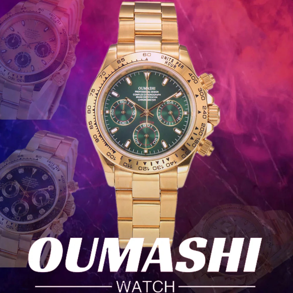 ساعة كرونوغراف فاخرة للرجال مقاس 39.3 مم، ساعة رجالية جديدة، ساعة عمل رجالية VK63، ساعة كرونوغراف رجالية VK63 مقاومة للماء حتى 10ATM