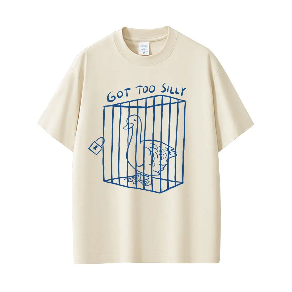 تيشيرت قطني بأكمام قصيرة بتصميم ميم مضحك لشخصية غوسي، مناسب للرجال والنساء، بتصميم كاجوال وعصري، وقصة واسعة.