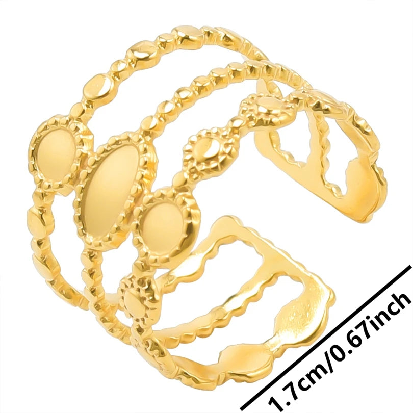 ٦ قطع/عبوة من حلقات مطلية بالذهب بقاعدة من الفولاذ المقاوم للصدأ، خواتم مفاصل فارغة يمكنك صنعها بنفسك للنساء، مجوهرات ساحرة لا يتغير لونها، بيع بالجملة