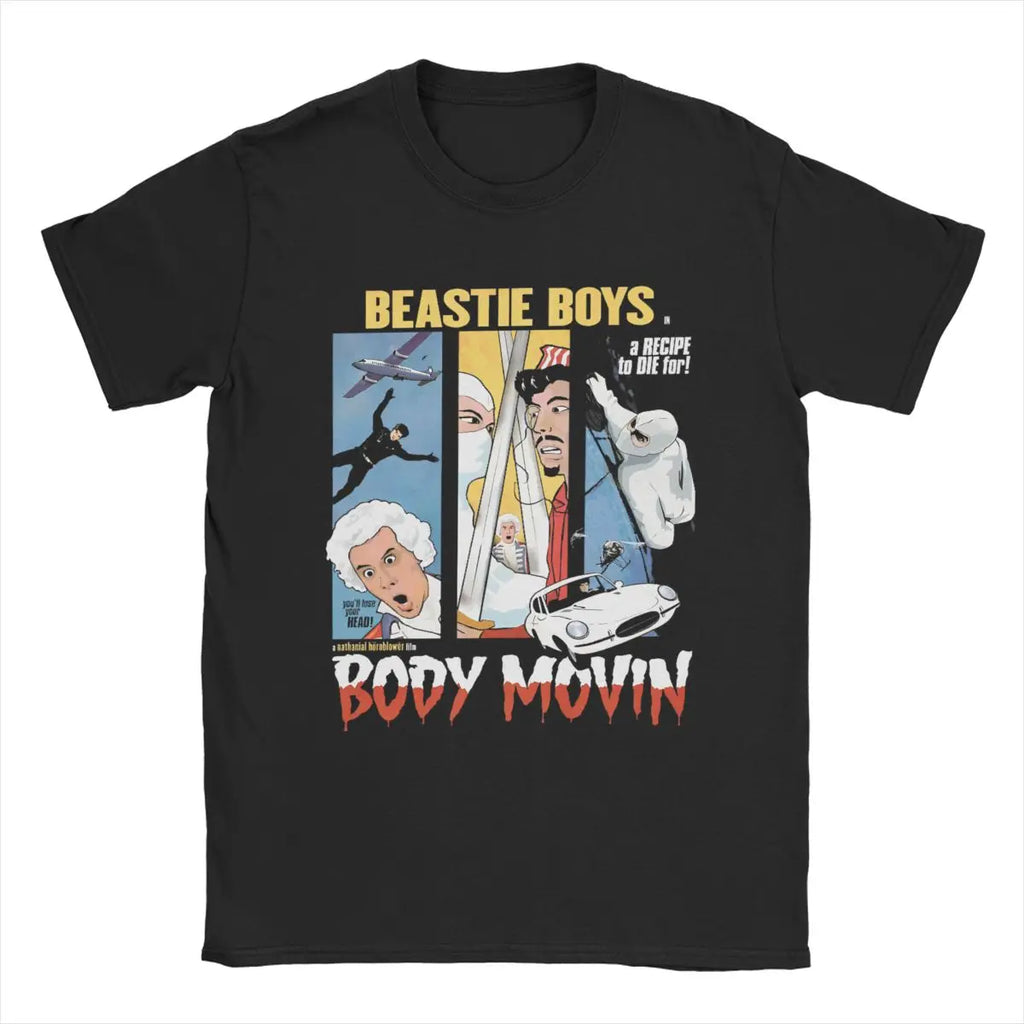 تي شيرت رجالي من Body Movin Beastie Boys تي شيرت قطني عصري برقبة دائرية وأكمام قصيرة ملابس بمقاسات كبيرة