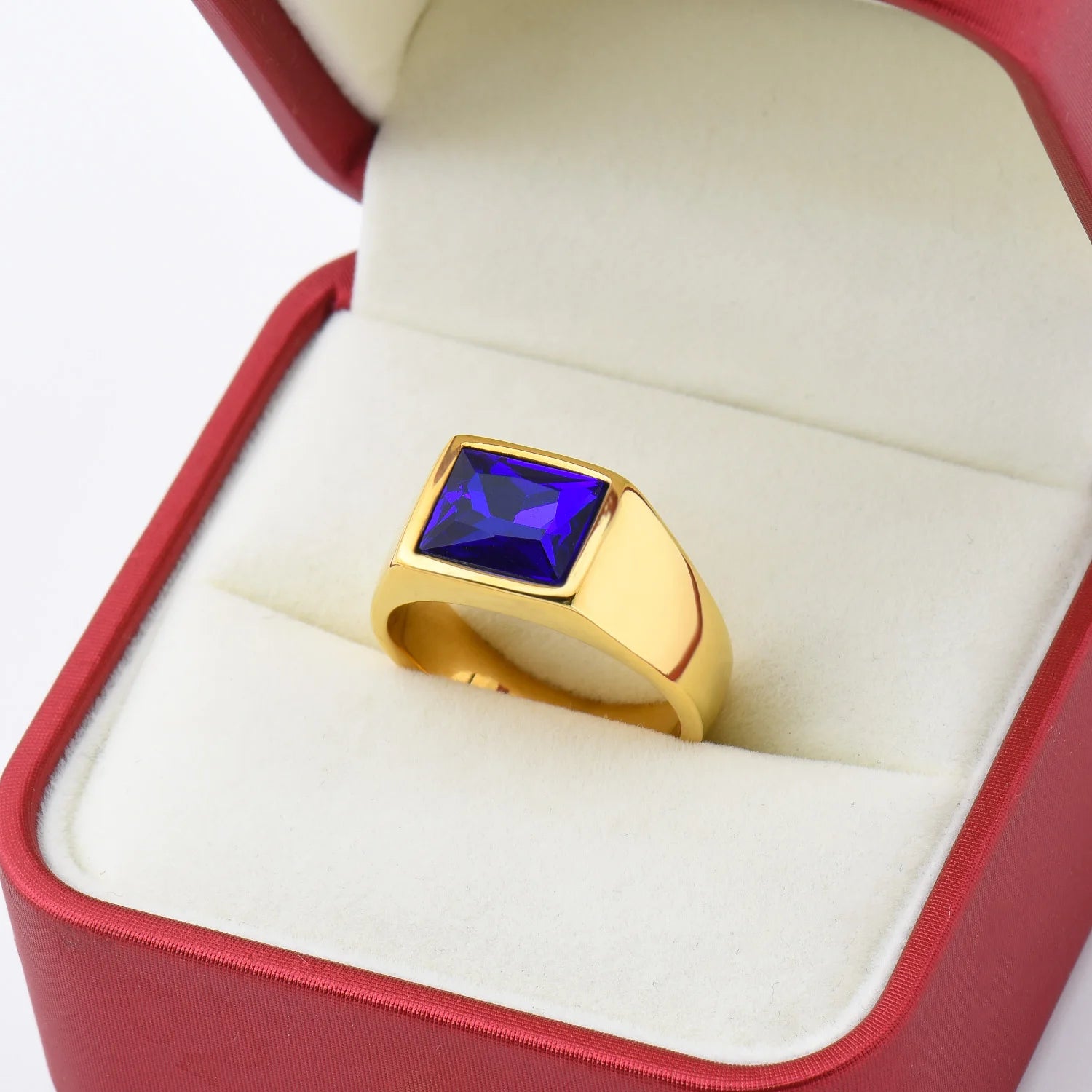 خاتم زفاف من التيتانيوم والفولاذ المقاوم للصدأ R3363، قطعة واحدة، بتصميم أنيق مرصع بالأحجار الكريمة، مناسب للرجال والنساء. خاتم رجالي عصري من الفولاذ المقاوم للصدأ 316L، خفيف الوزن وصغير الحجم.