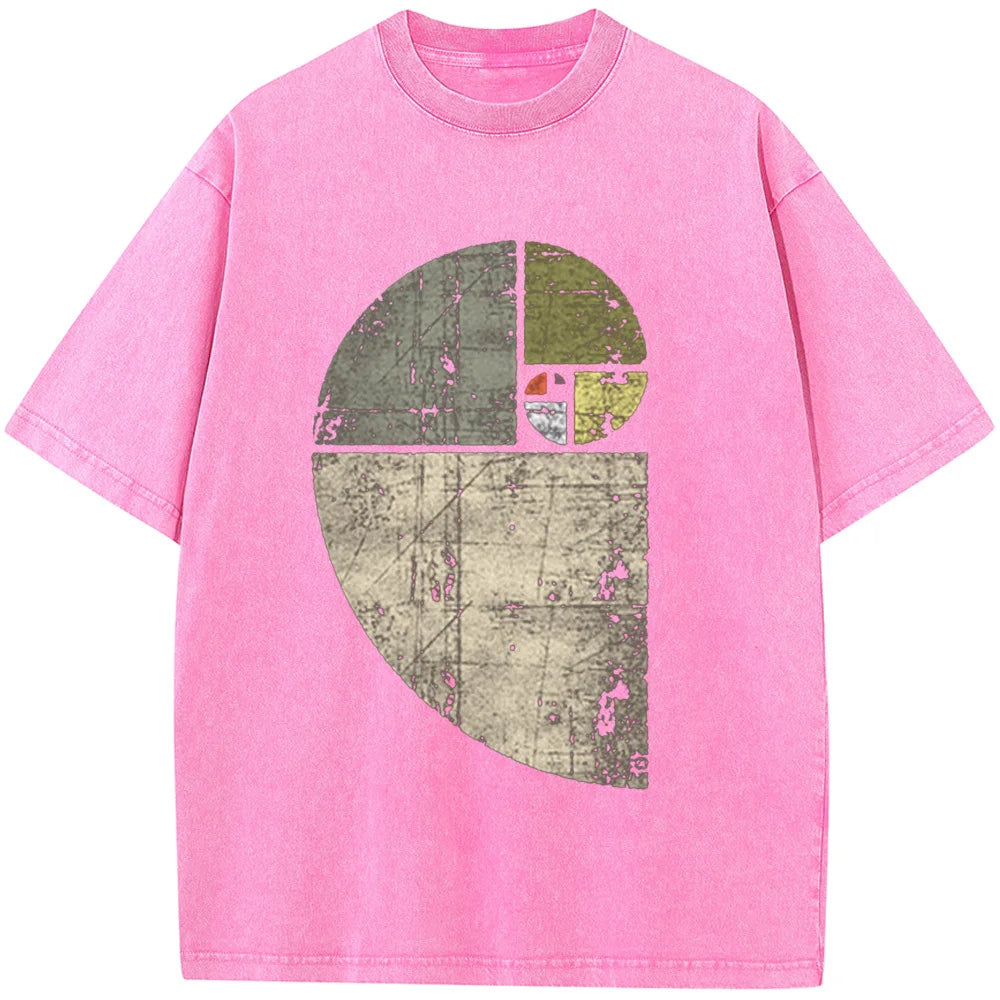 قميص رجالي كلاسيكي بأكمام قصيرة من فيبوناتشي، ملابس الشارع الهيب هوب، قمصان رجالية مغسولة، قمصان رجالية ملونة كلاسيكية