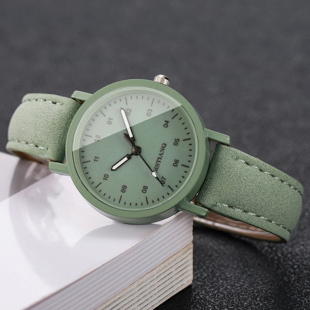 ساعة كوارتز أنيقة للنساء، مينا عربي عصري، ساعة يد نسائية، ساعة للبنات، هدية (بدون علبة)