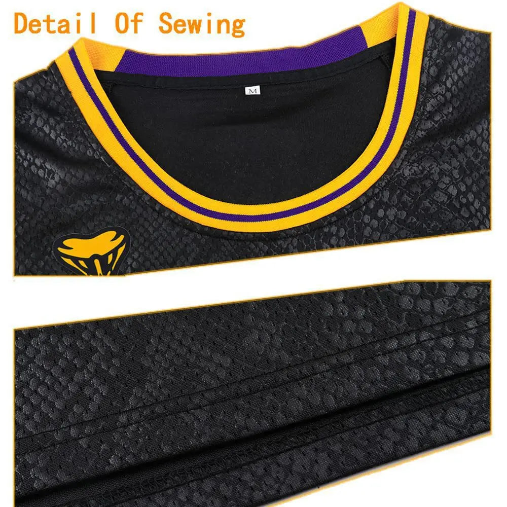 Basketball Jersey Black Mamba #8 #24 Breathable Quick Drying Tops Sleeveless Embroidery High Street Sewing Sports Outdoor Shirt