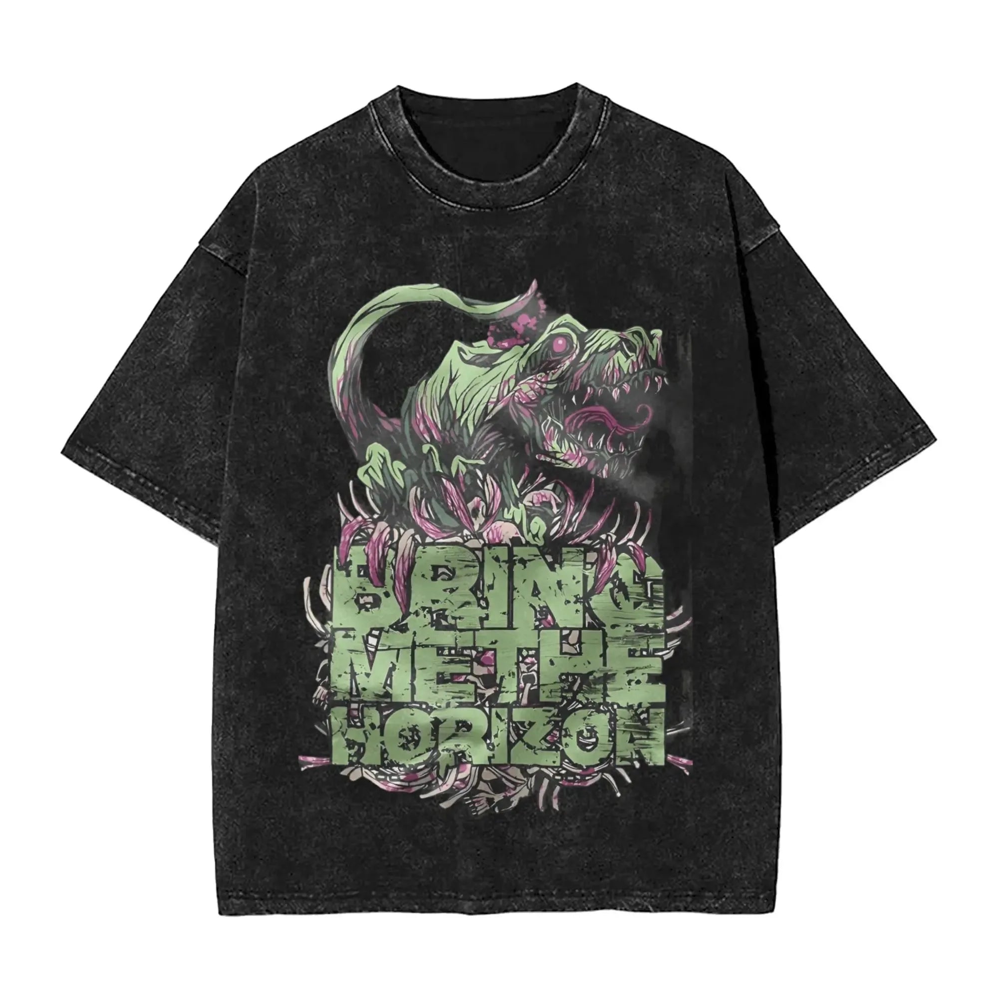 تيشيرتات فرقة الروك Bring Me The Horizon لمحبيها، تيشيرتات BMTH المغسولة العتيقة، تيشيرت صيفي بريطاني جديد، تيشيرتات قطنية عتيقة فضفاضة