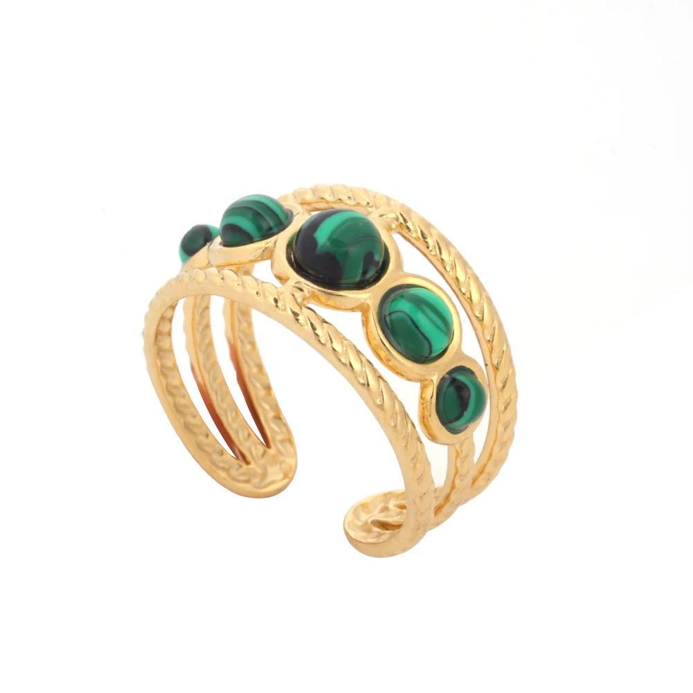 خاتم نسائي من الفولاذ المقاوم للصدأ من كرينج كوكو، قابل للتعديل، بتصميم شجرة الحياة، مرصع بأحجار الراين، خاتم أنيق للمواعدة للنساء