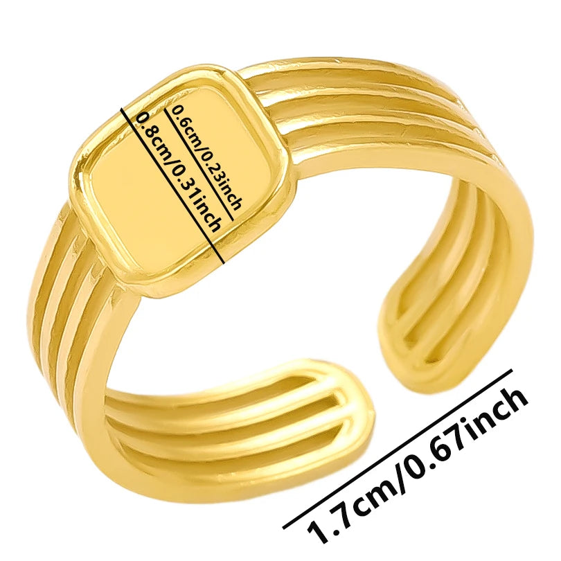 ٦ قطع/عبوة من حلقات مطلية بالذهب بقاعدة من الفولاذ المقاوم للصدأ، خواتم مفاصل فارغة يمكنك صنعها بنفسك للنساء، مجوهرات ساحرة لا يتغير لونها، بيع بالجملة