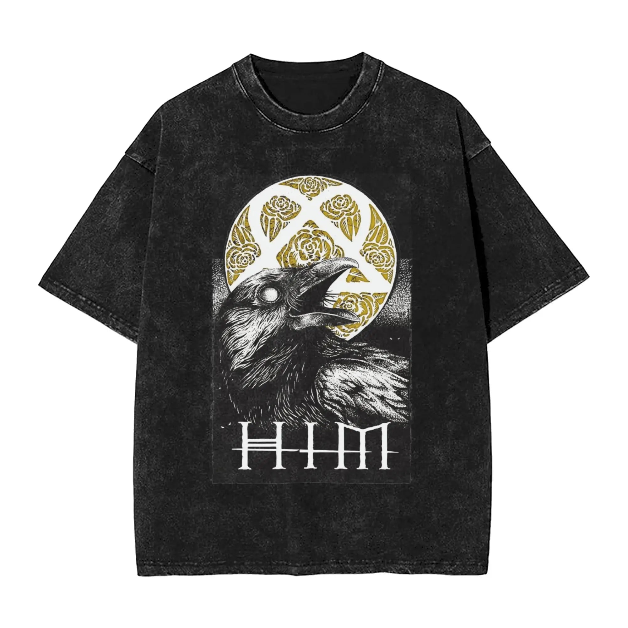 تي شيرت رجالي كلاسيكي كاجوال مطبوع عليه شعار Heartagram Him Band باللون الوردي، تي شيرت صيفي قابل للتنفس، تي شيرت هيب هوب مطبوع عليه ملابس كبيرة الحجم