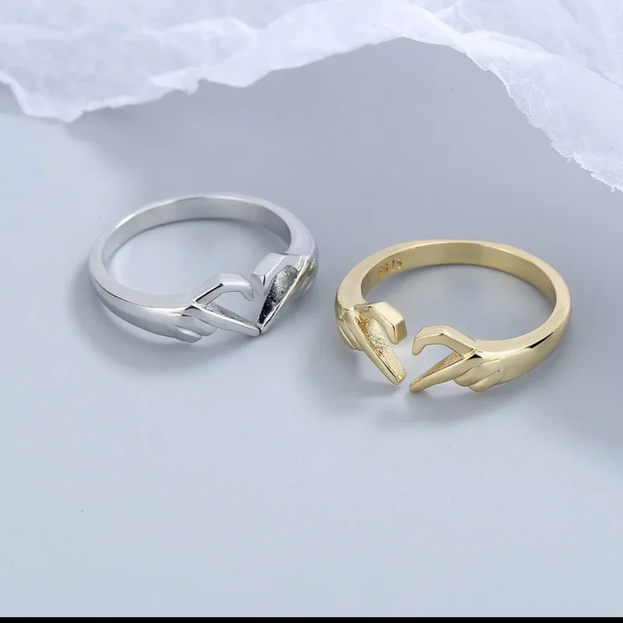 خواتم من الفضة الإسترليني عيار 925 للنساء والرجال، مجوهرات فاخرة، خاتم قابل للتعديل على شكل قلب مفتوح، هدية مثالية للحفلات وأعياد الميلاد