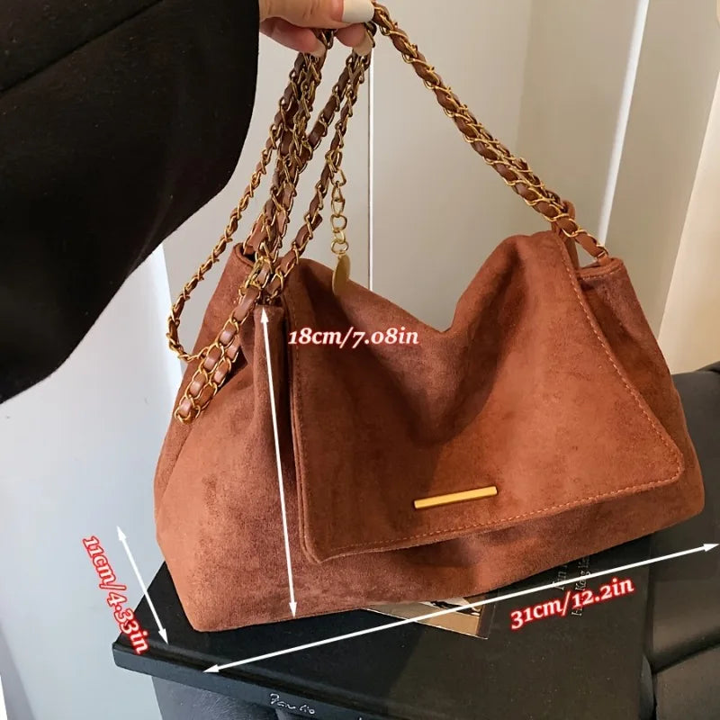 Vintage Large Crossbody Shoulder Bag Elegant Women's Handbag with Detachable Strap Durable Tote Bags for Casual Formal Events