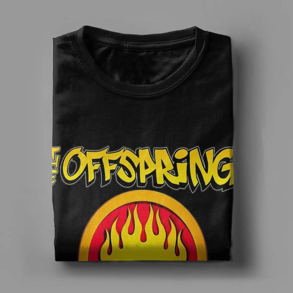 تي شيرتات رجالية من The Offspring Novelty تي شيرت من القطن الخالص بأكمام قصيرة ورقبة دائرية وطباعة الملابس