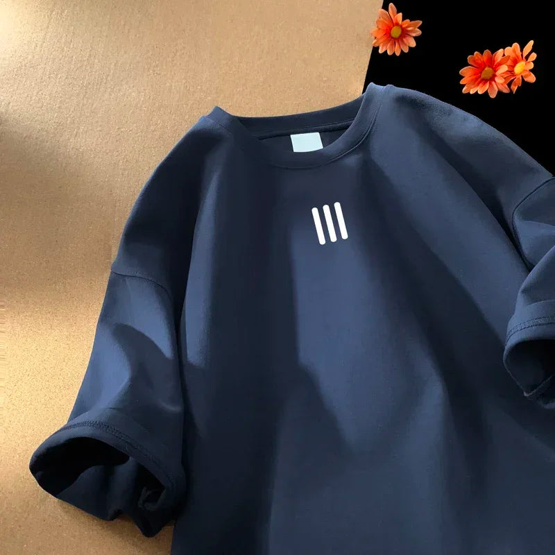 تيشيرتات رجالية واسعة، تيشيرت قطني أبيض مقاس 5XL، ملابس صيفية كاجوال، تيشيرتات مطبوعة عصرية للرجال، ملابس جديدة