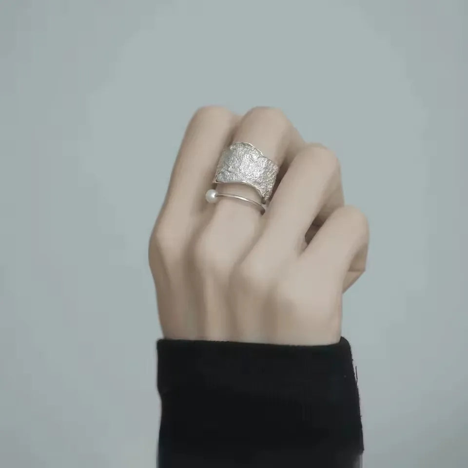 خواتم VENTFILLE من الفضة الإسترلينية عيار 925 بتصميم هيب هوب عتيق بخطوط مجوفة وبانك وفضة تايلاندية للحفلات قابلة للتعديل