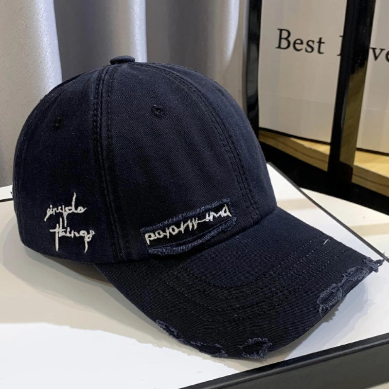 قبعة بيسبول واقية من الشمس مطرزة بفتحة على شكل مشاهير جديدة لعام 2025، قبعة نسائية صغيرة للوجه، مناسبة للربيع/ الخريف، النسخة الكورية، قبعة رجالية عصرية