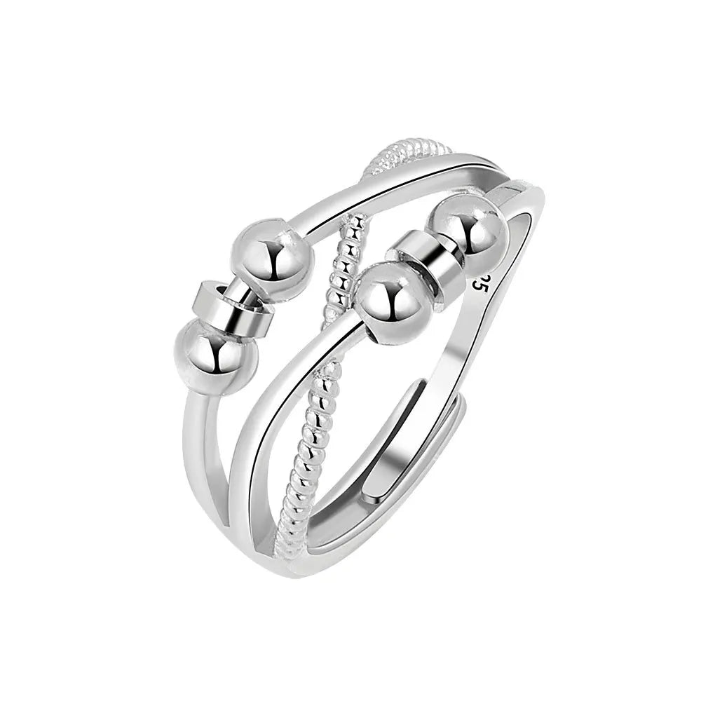 خواتم فضية مضادة للتوتر والقلق، عيار 925، خواتم دوارة للنساء والرجال، خواتم ذهبية عتيقة للأزواج، مجوهرات، شحن مجاني، هدية