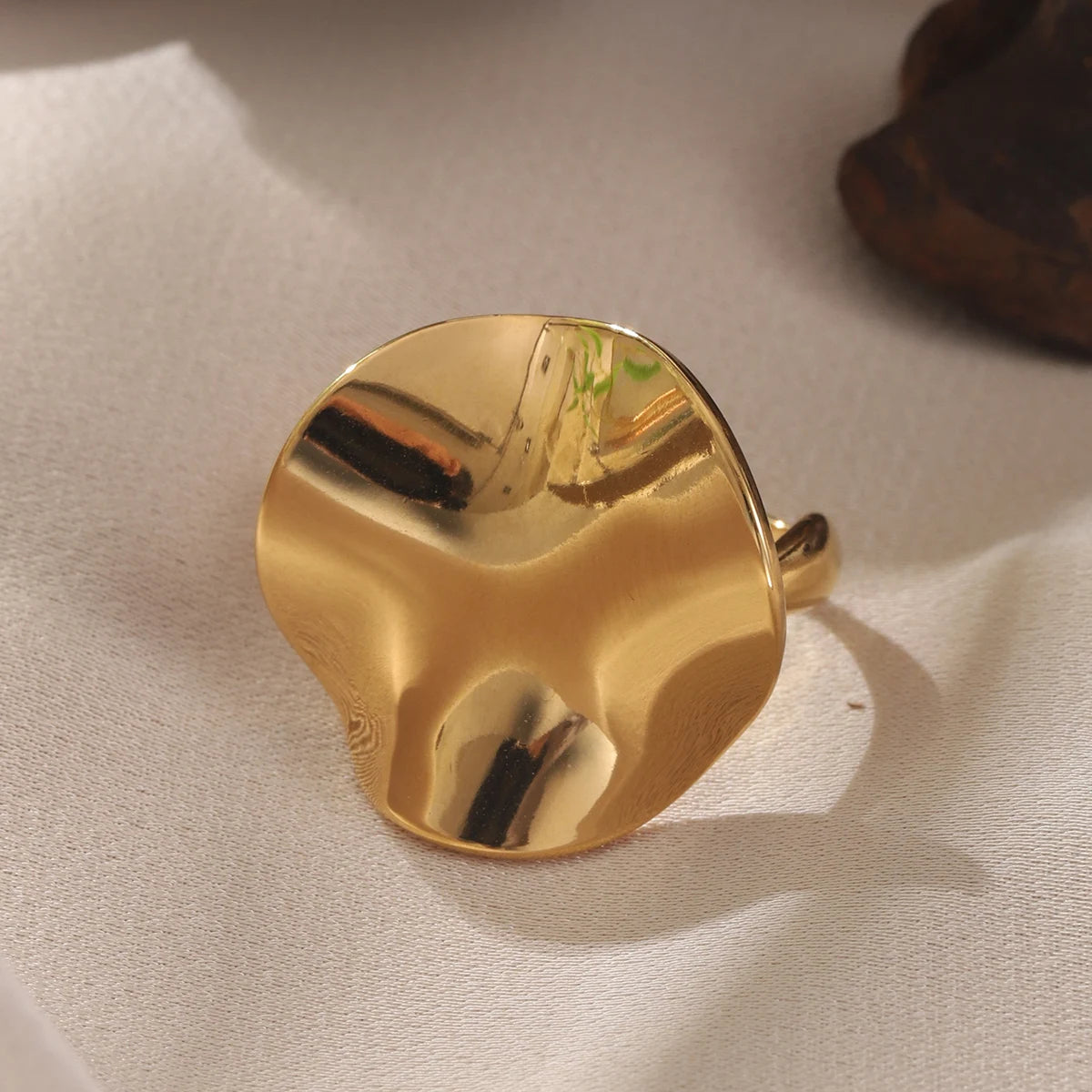 خاتم نسائي من الفولاذ المقاوم للصدأ من كرينج كوكو، قابل للتعديل، بتصميم شجرة الحياة، مرصع بأحجار الراين، خاتم أنيق للمواعدة للنساء