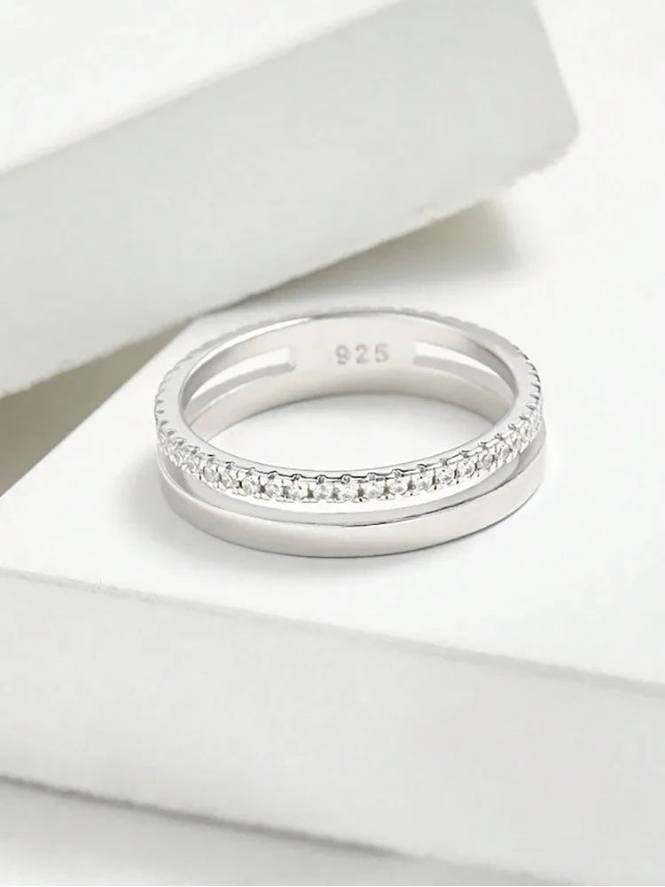 925 Sterling Silver Gorgeous Sparkling Classic Zircon Ring For Women Engagement Wedding Luxury Fashion High Quality Fine Jewelry