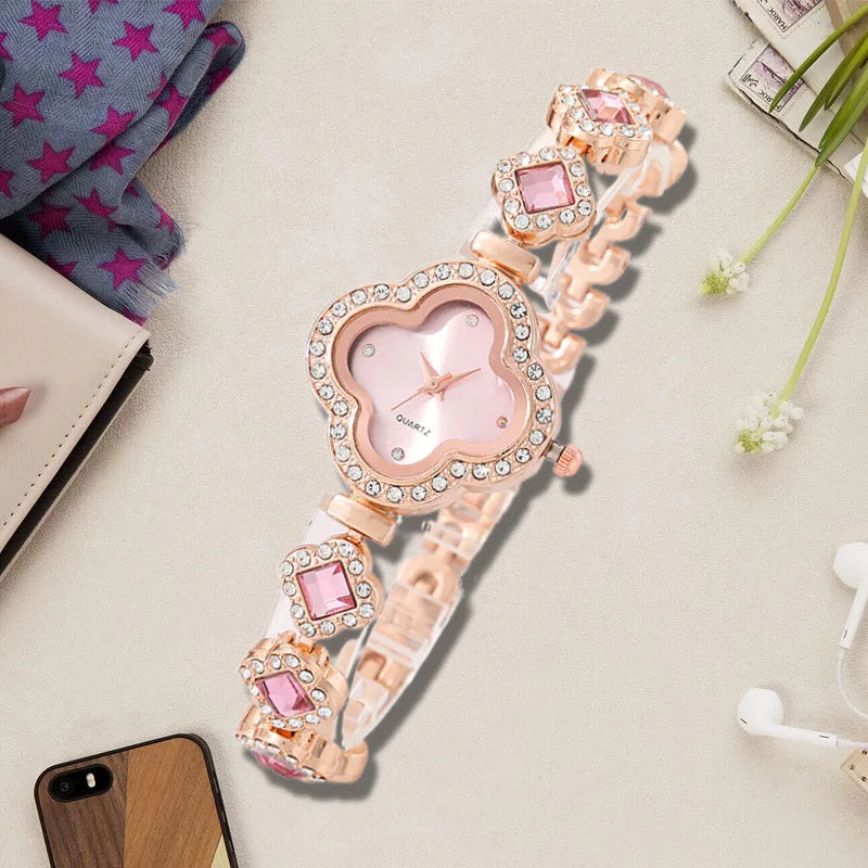 ساعات نسائية عصرية جديدة، ساعات كوارتز نسائية، أساور، لون أخضر بسيط، لون ذهبي وردي فاخر، ساعات يد نسائية (Relogio Feminino)