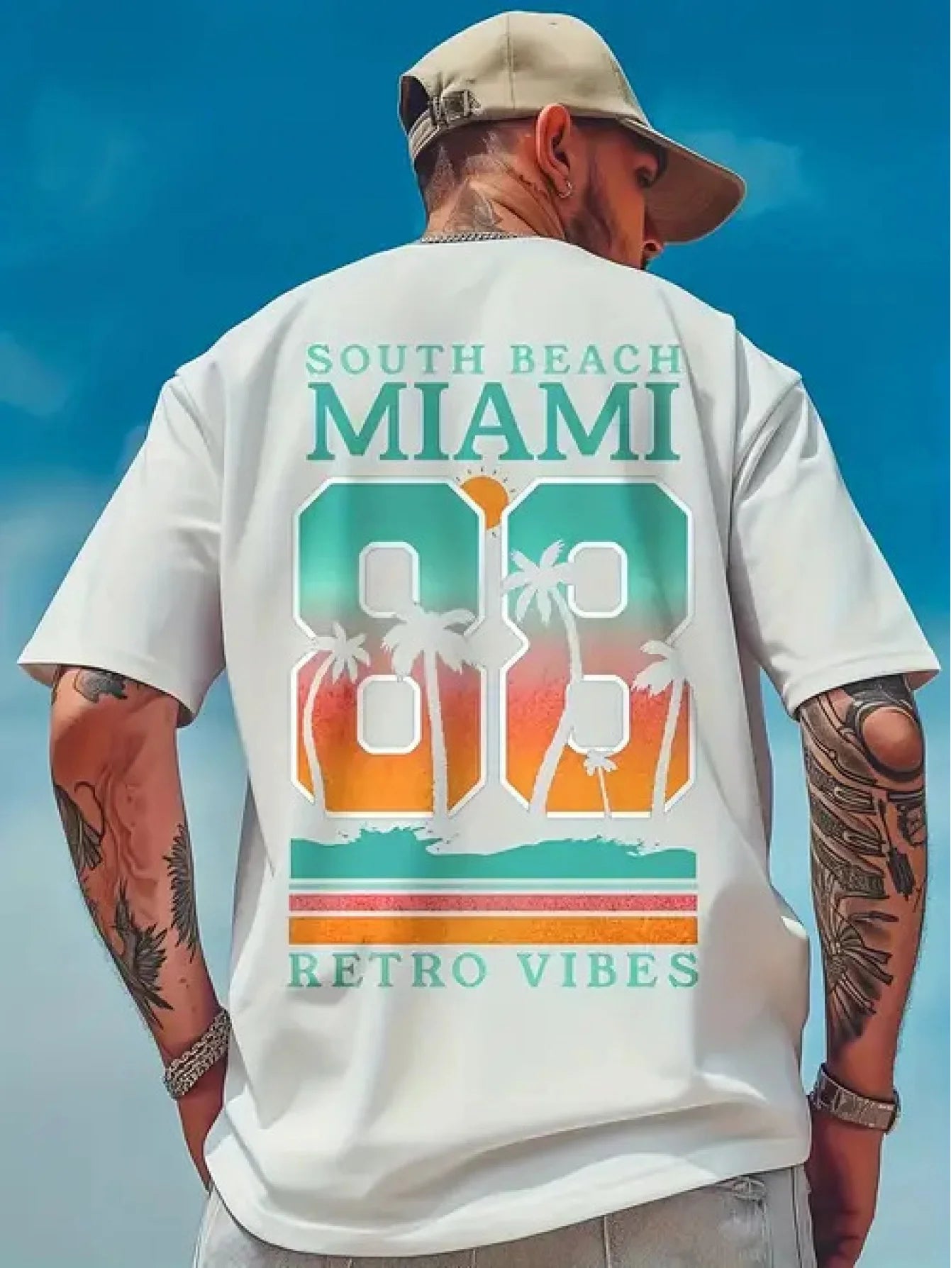 Mens Miami 83 Retro Shirt Short Sleeve Round Neck Sleeve Sports Women's T-shirt Unisex Casual Daily Wear Summer T-shirt