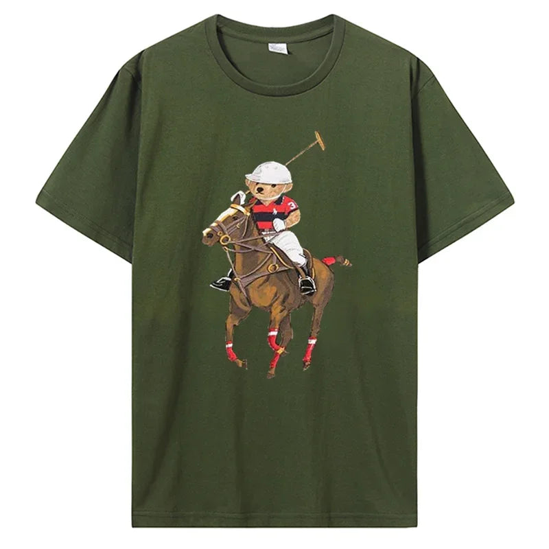 تي شيرت رجالي مضحك على شكل دب غولف للبيع الساخن، تي شيرت صيفي كاجوال من القطن، ملابس للجنسين، تي شيرت رجالي، ملابس الشارع، هاراجوكو