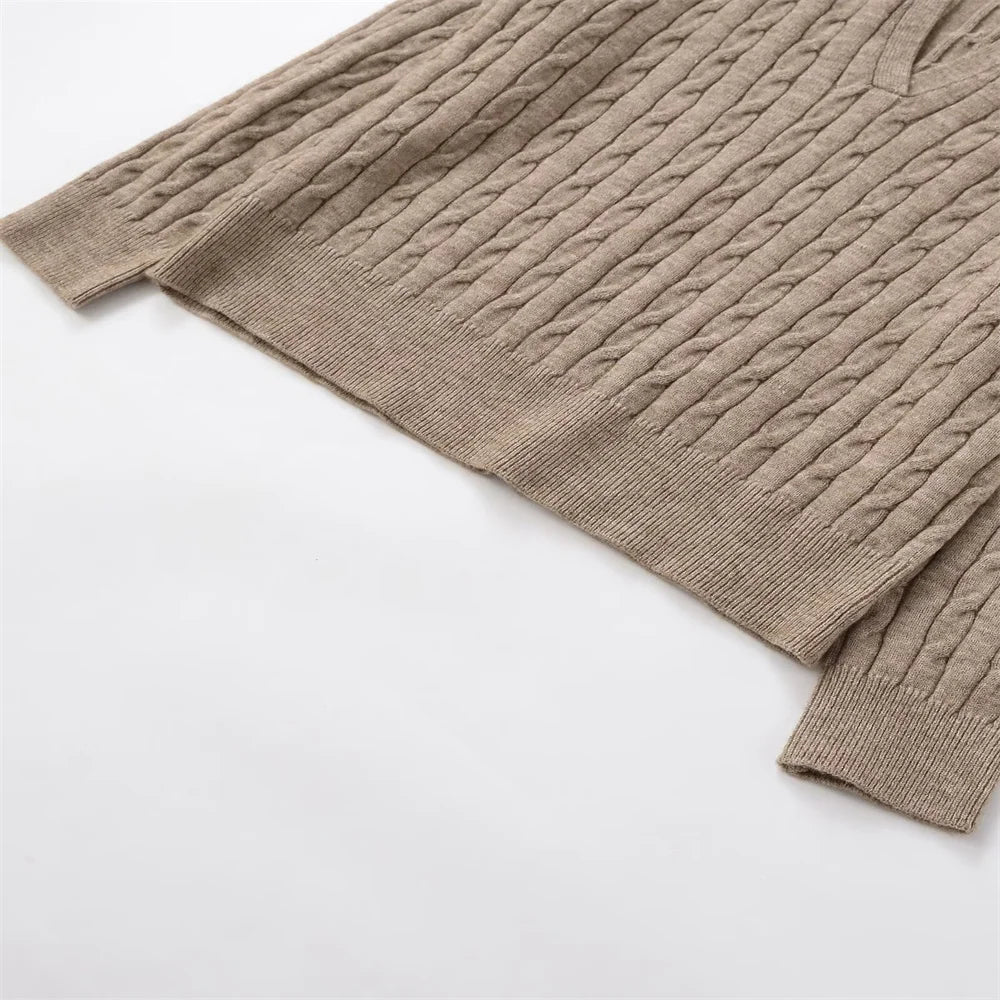 قميص بولو نسائي جديد للخريف بأكمام طويلة وثمانية أرجل محبوك