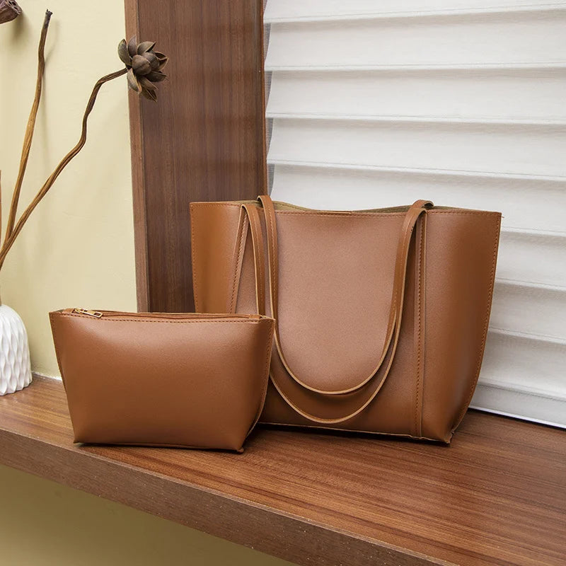 حقائب توت بسيطة وكبيرة السعة حقيبة كتف نسائية أنيقة بلون سادة وأسلوب بسيط حقيبة توت أنيقة للسفر خفيفة الوزن