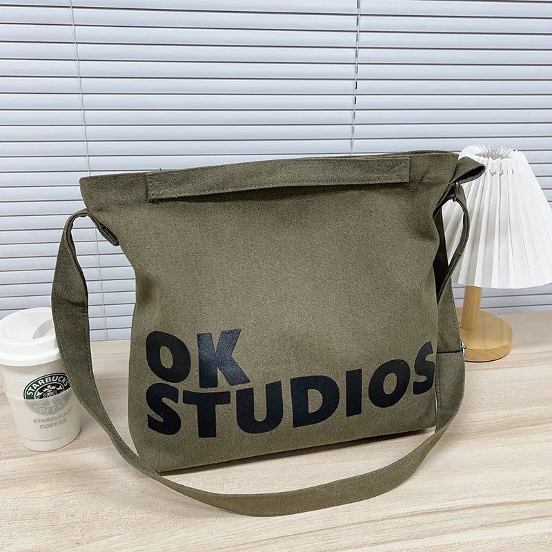 حقيبة قماشية سميكة مغسولة جديدة، حقيبة يد وكتف نسائية كورية، حقائب تسوق نسائية ذات سعة كبيرة، حقائب مدرسية للطالبات