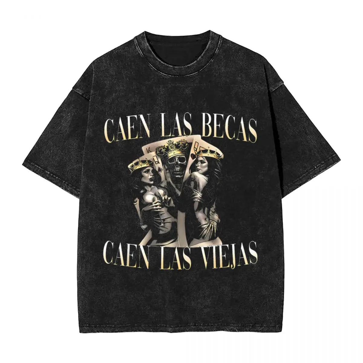 تي شيرت Calacas Chidas Gym Fitness Con Frases Sarcasticas Washed للرجال والنساء، تي شيرتات كلاسيكية، ملابس الشارع Harajuku كاجوال للجنسين