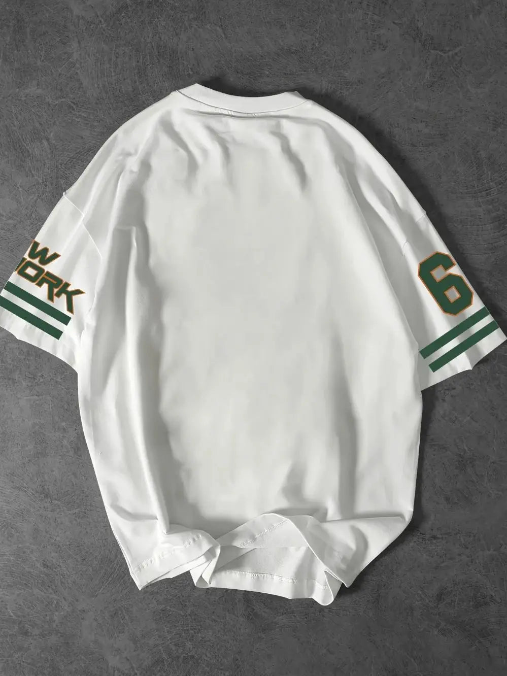 تي شيرت رجالي كاجوال فضفاض بأكمام قصيرة مطبوع عليه رقم 69 من نيويورك فاشن مع نجوم، تي شيرت مريح للكتف، ملابس رجالية