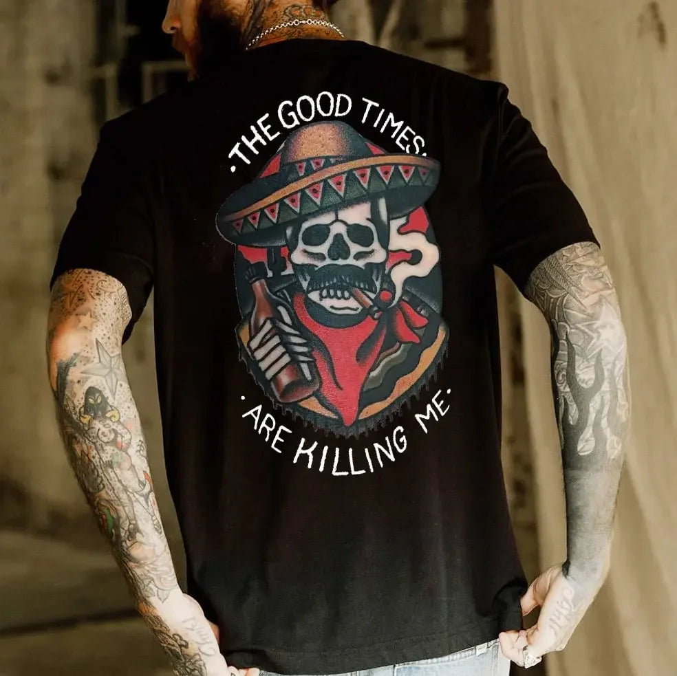 تيشيرت رجالي صيفي بأكمام قصيرة مطبوع بتقنية الطباعة ثلاثية الأبعاد، عصري وأنيق، يسمح بمرور الهواء، مناسب للارتداء اليومي، بقصة فضفاضة.