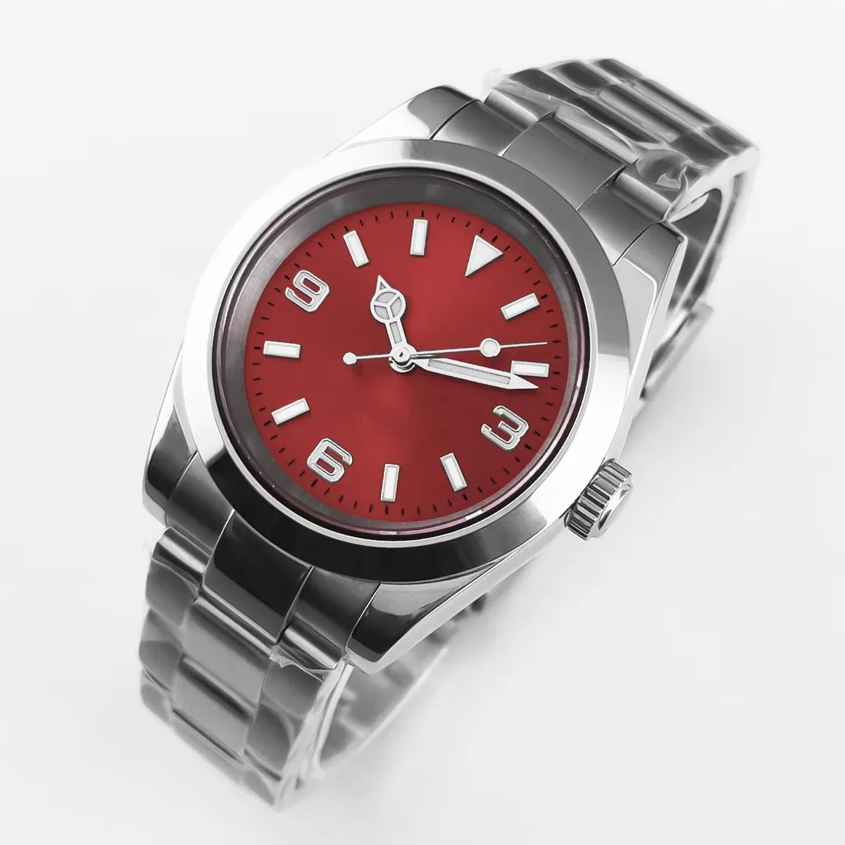 ساعة يد ميكانيكية أوتوماتيكية فاخرة من كورجيوت مقاس 36 مم/39 مم، باللونين الأبيض والأسود، أرقام للرجال، ساعة من الكريستال الياقوتي 10 بارات