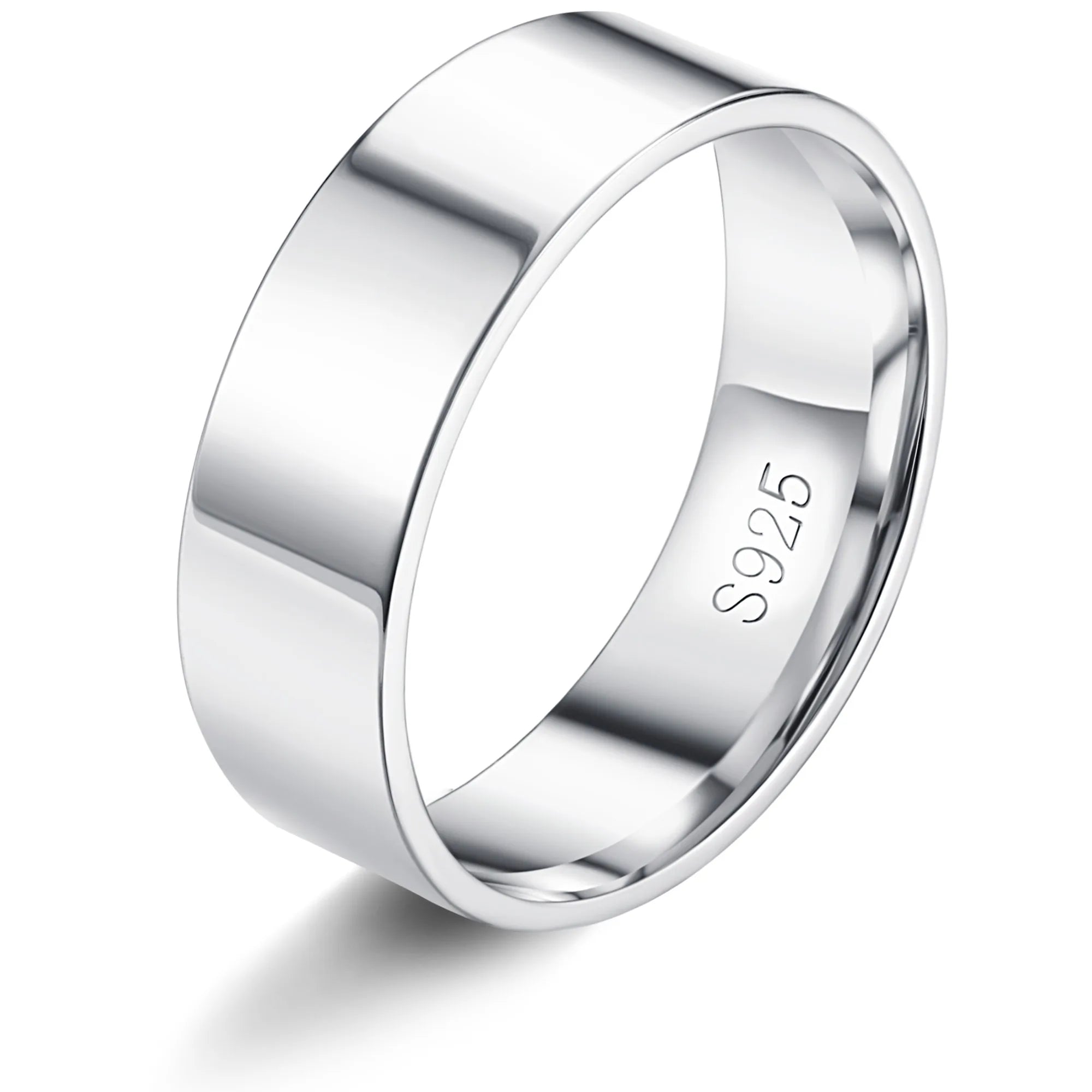 خواتم فانسيلفر من الفضة الإسترلينية S925 للنساء والرجال مطلية بالذهب الأبيض عيار 18 قيراطًا، قابلة للتكديس، خاتم إبهام رفيع سادة، خواتم زفاف