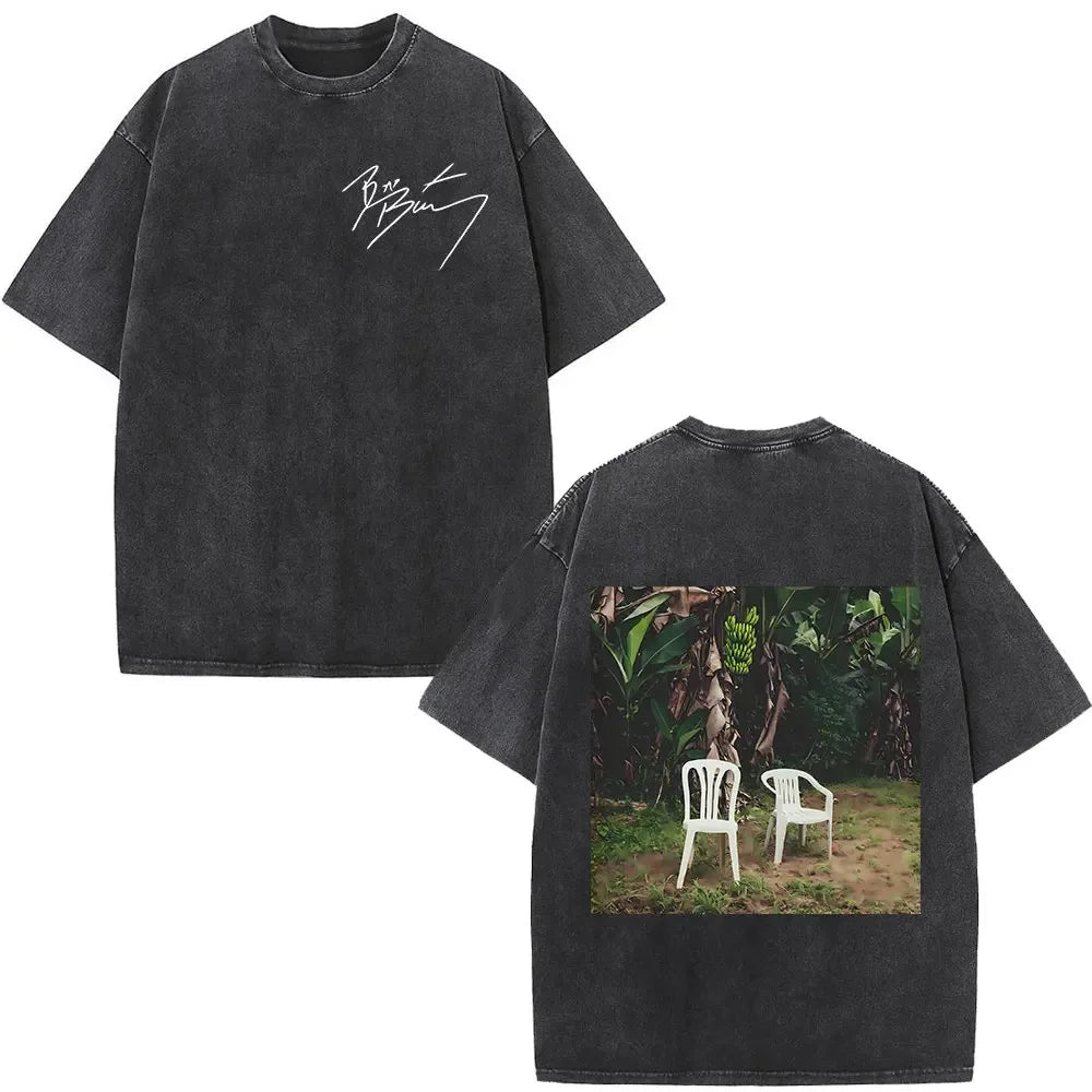 ألبوم Bad Bunny كبير الحجم المغسول Debi Tirar Mas Fotos DTMF تي شيرت جرافيكي للرجال والنساء تي شيرت عتيق ملابس الهيب هوب والشارع