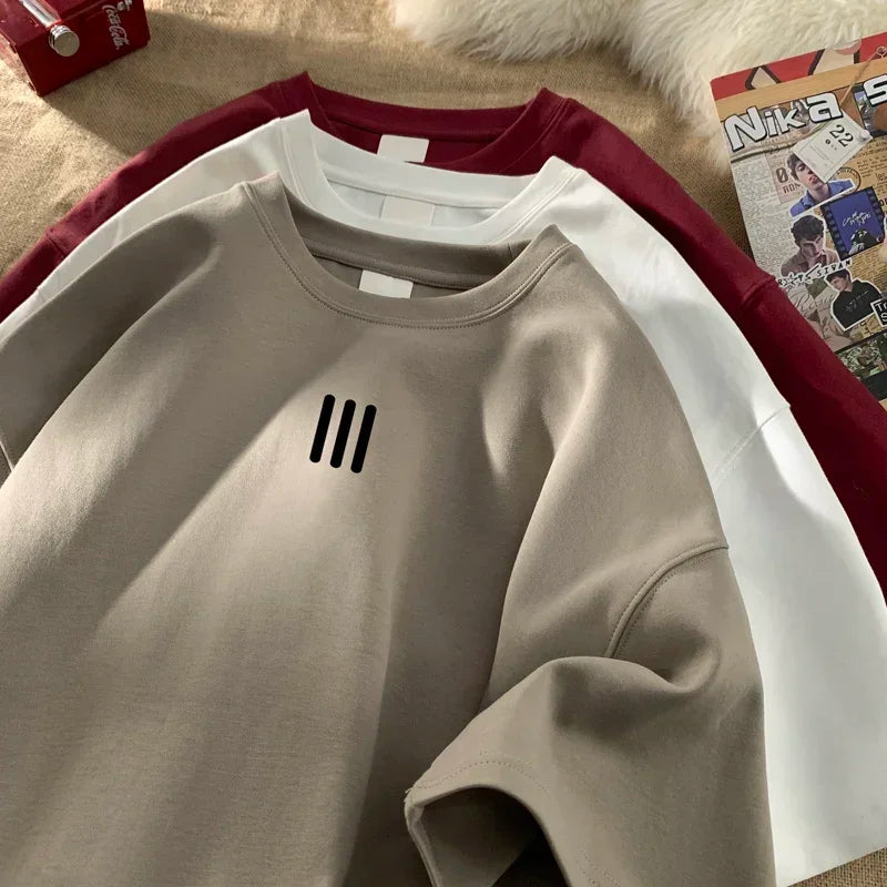 تيشيرتات رجالية واسعة، تيشيرت قطني أبيض مقاس 5XL، ملابس صيفية كاجوال، تيشيرتات مطبوعة عصرية للرجال، ملابس جديدة