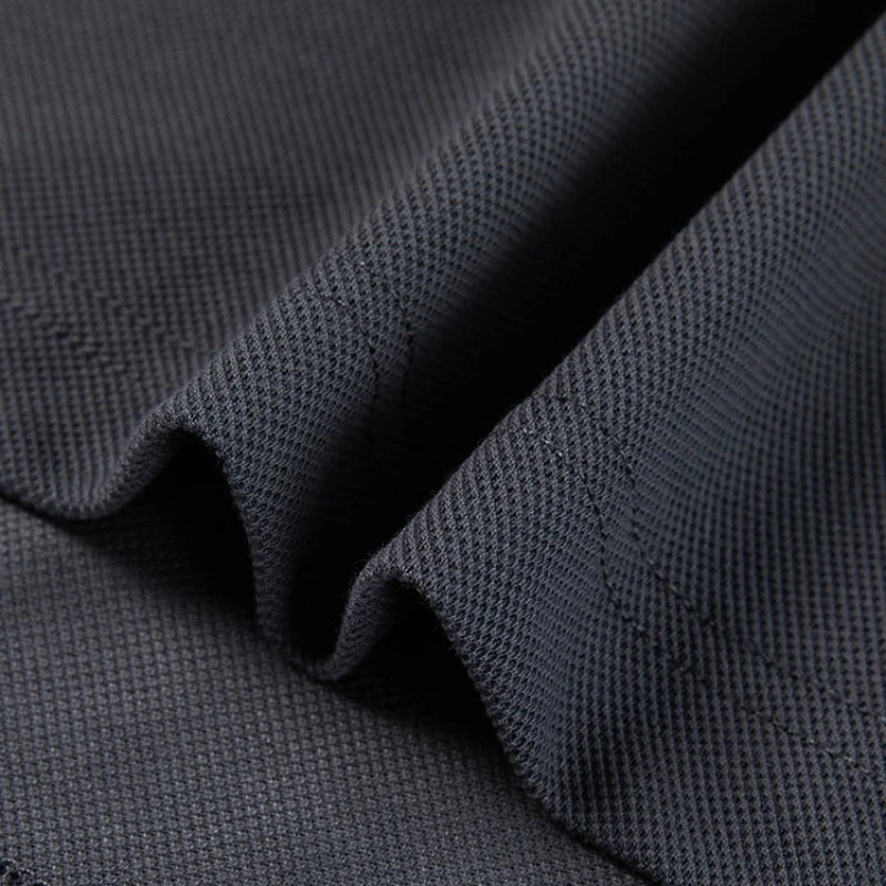 تي شيرت بولو رجالي صيفي 2025 بأكمام قصيرة مصنوع من القطن بنسبة 65%، مناسب للأعمال، بأكمام قصيرة، مقاسات M-4XL