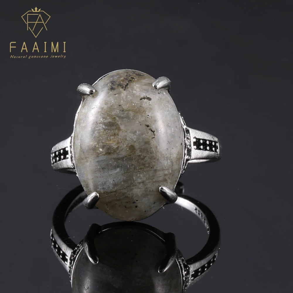 100% natural gemstone tiger-eye Retro style adjustable ring copper-plated silver ring for women men jewelry gift