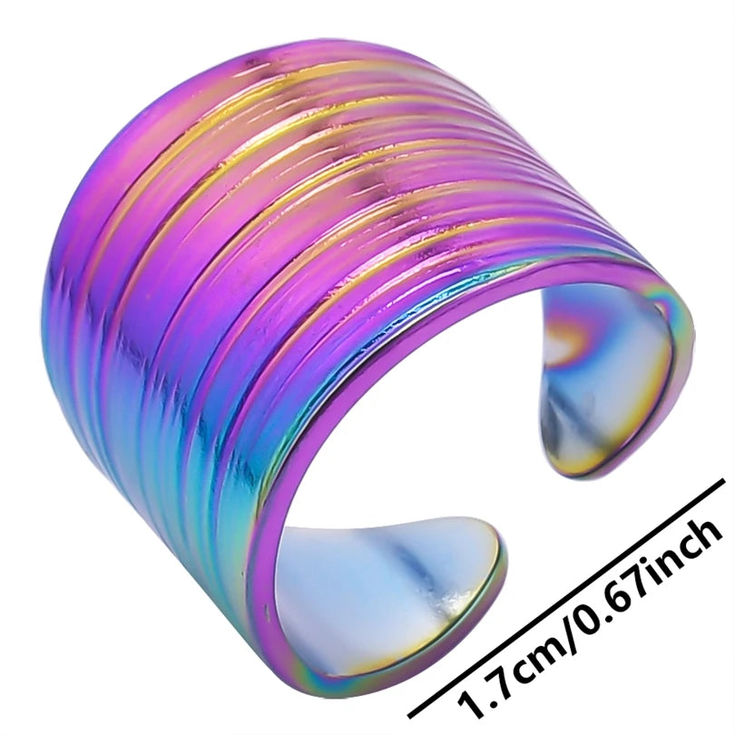 1 قطعة من خواتم عين النمر الكلاسيكية المصنوعة من الفولاذ المقاوم للصدأ القابلة للتعديل والمفتوحة للنساء والرجال إكسسوارات خاتم إصبع ذهبي اللون
