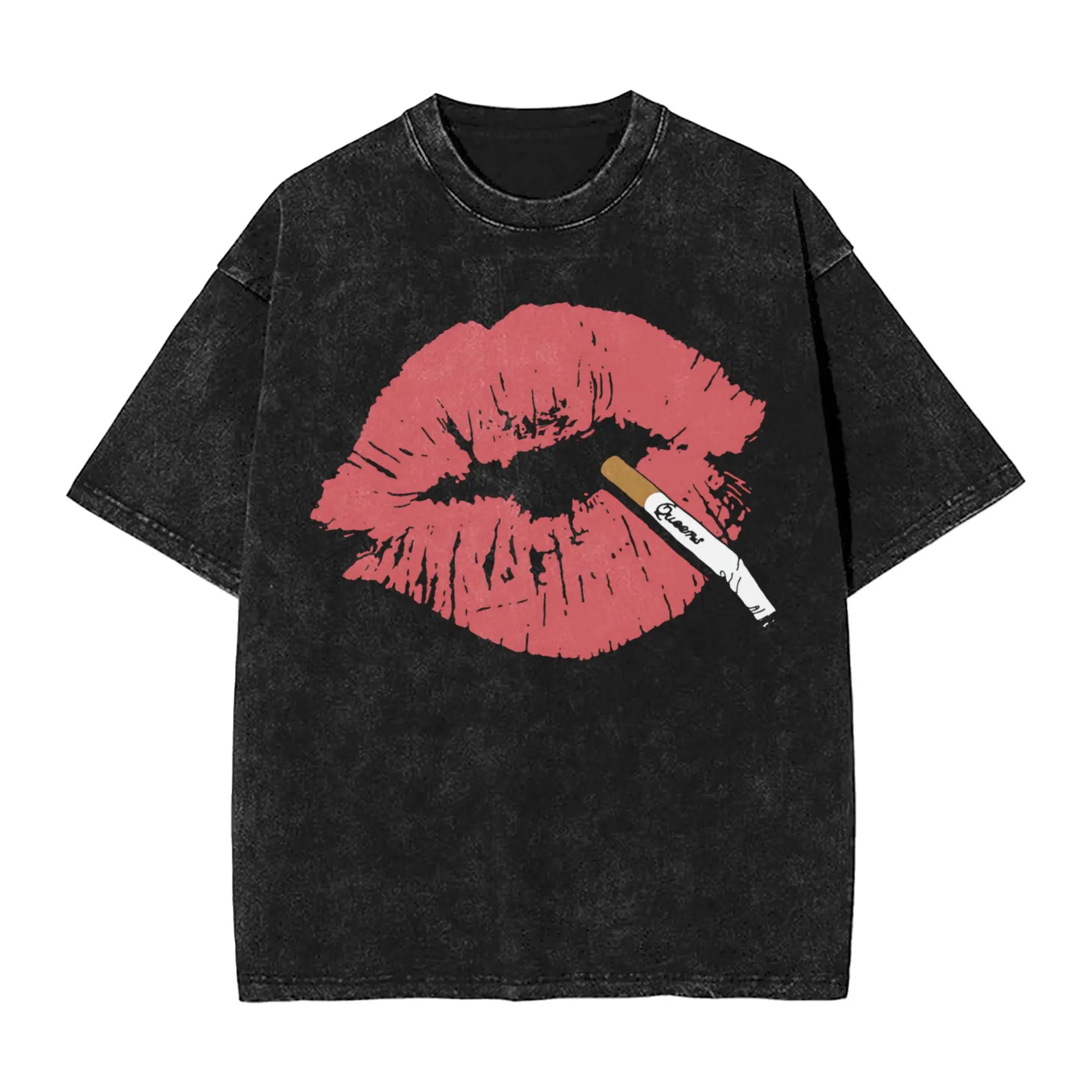 تي شيرت رجالي من فرقة ملكة العصر الحجري، تي شيرتات فكاهية مغسولة، تي شيرت بأكمام قصيرة وياقة مستديرة، تي شيرت قطني خالص، ملابس هدايا