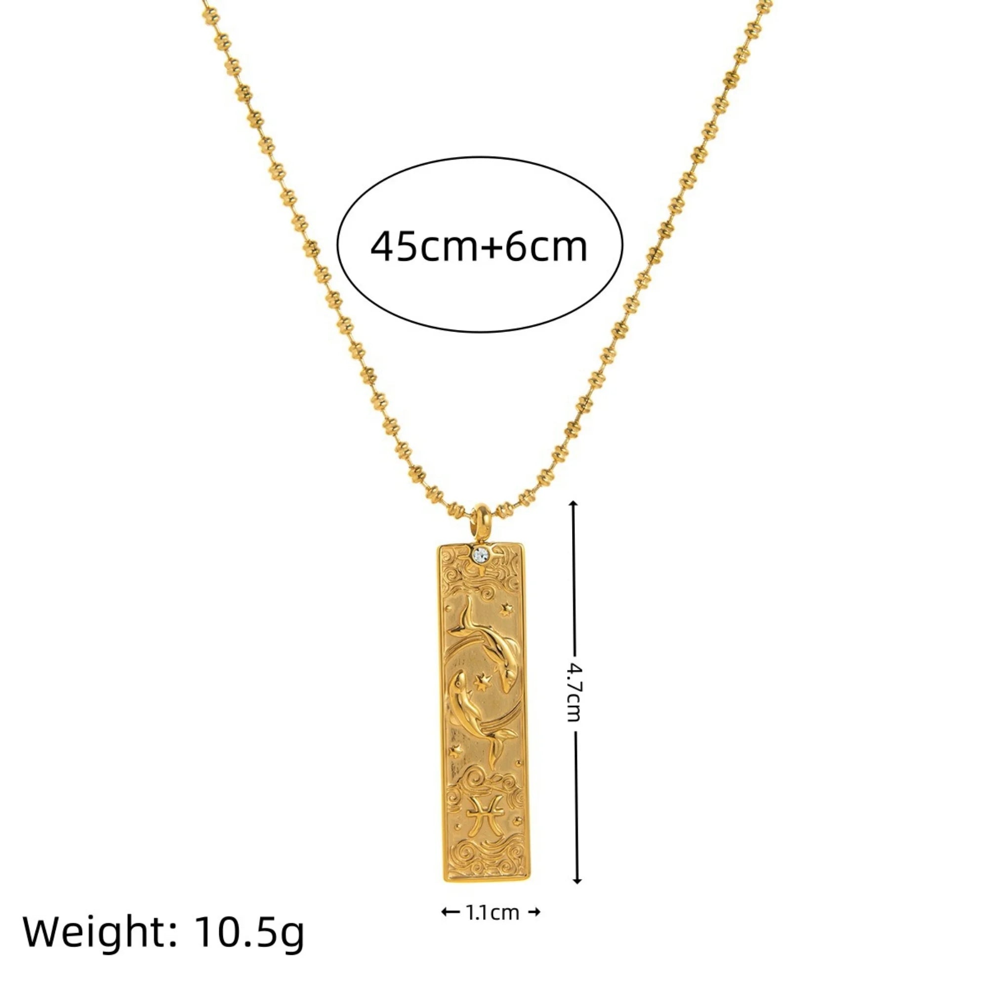 قلادة زودياك شخصية من الفولاذ المقاوم للصدأ مطلية بالذهب عيار 18 قيراطًا هدية مجوهرات فريدة مناسبة للارتداء اليومي للنساء