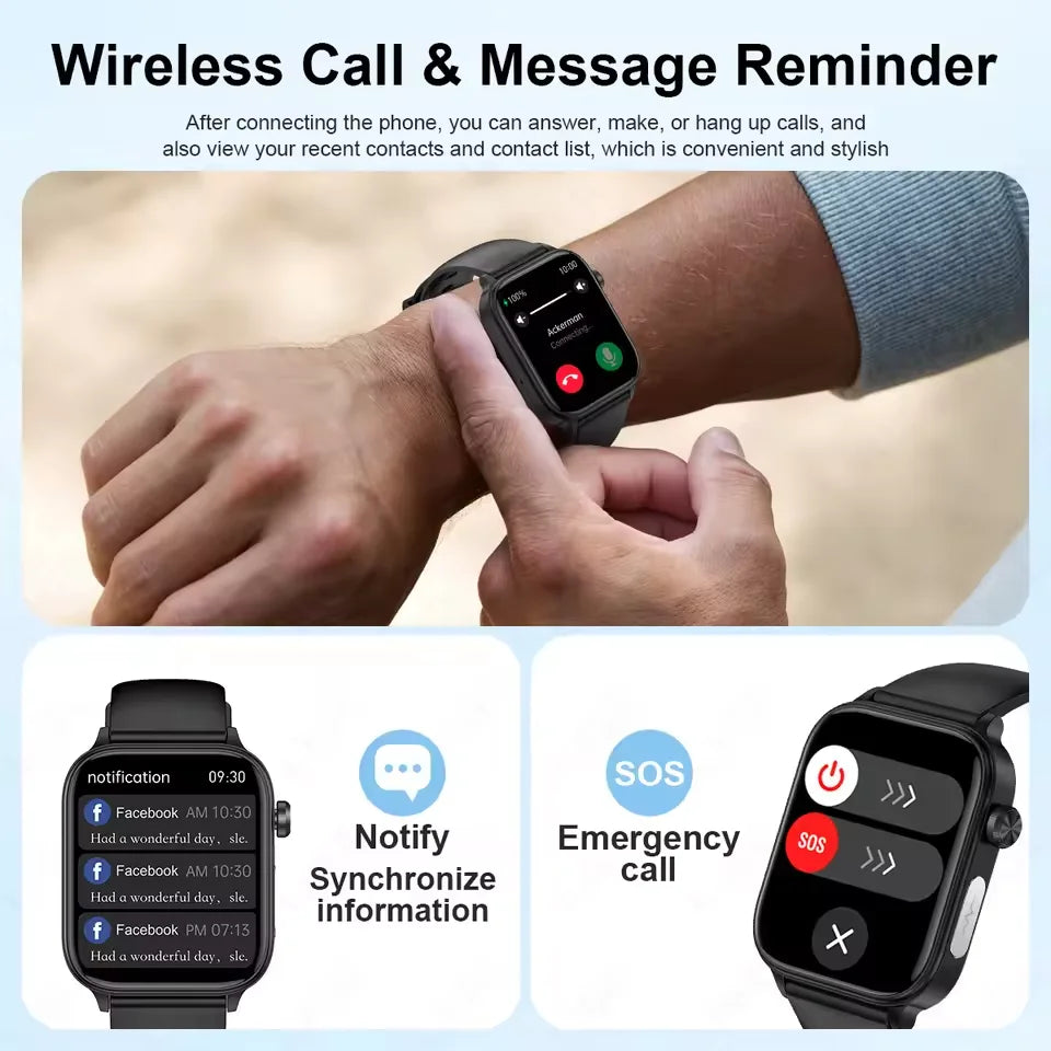 ساعة ذكية جديدة 2025 مزودة بتخطيط كهربية القلب + PPG وتشخيص الصحة بالذكاء الاصطناعي للرجال والنساء وساعة لقياس نسبة الدهون في الدم وحمض اليوريك ومعدل ضربات القلب لساعة شاومي الذكية