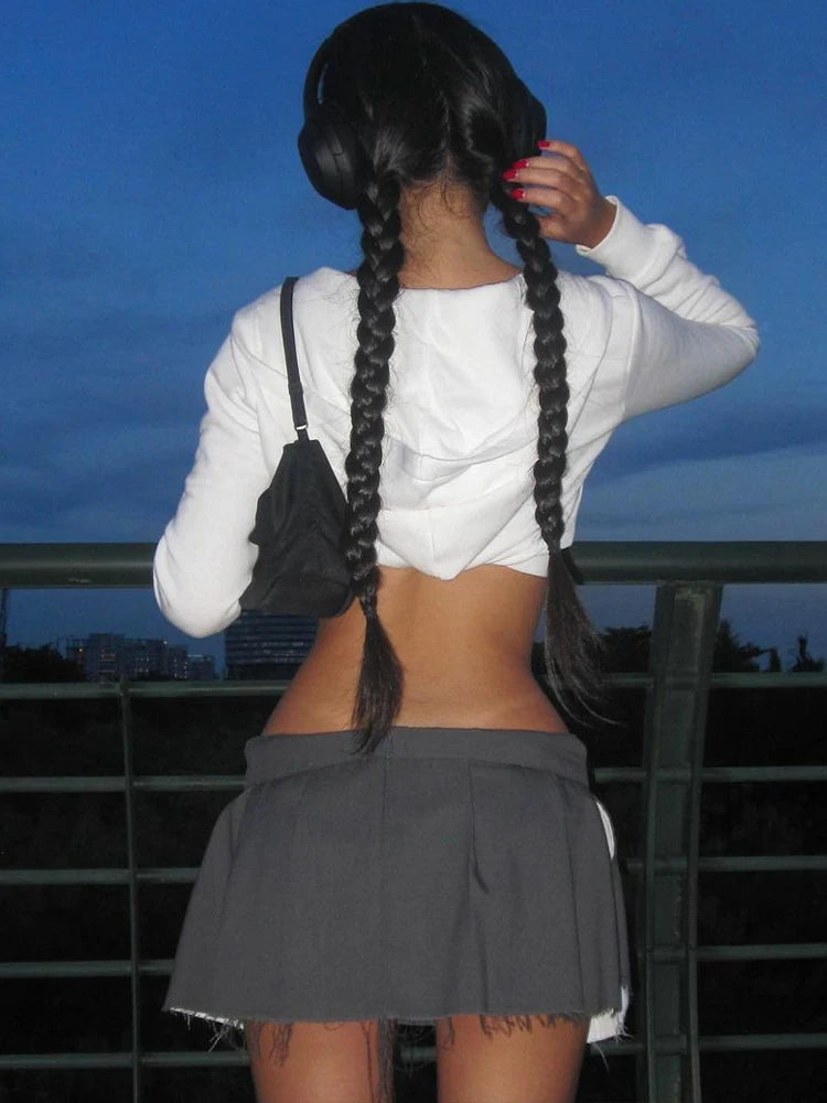 دولزورا للنساء خريف وشتاء 2024، أزياء الشارع، قمصان قصيرة بيضاء بأكمام طويلة، تيشيرتات، سلع بالجملة للأعمال