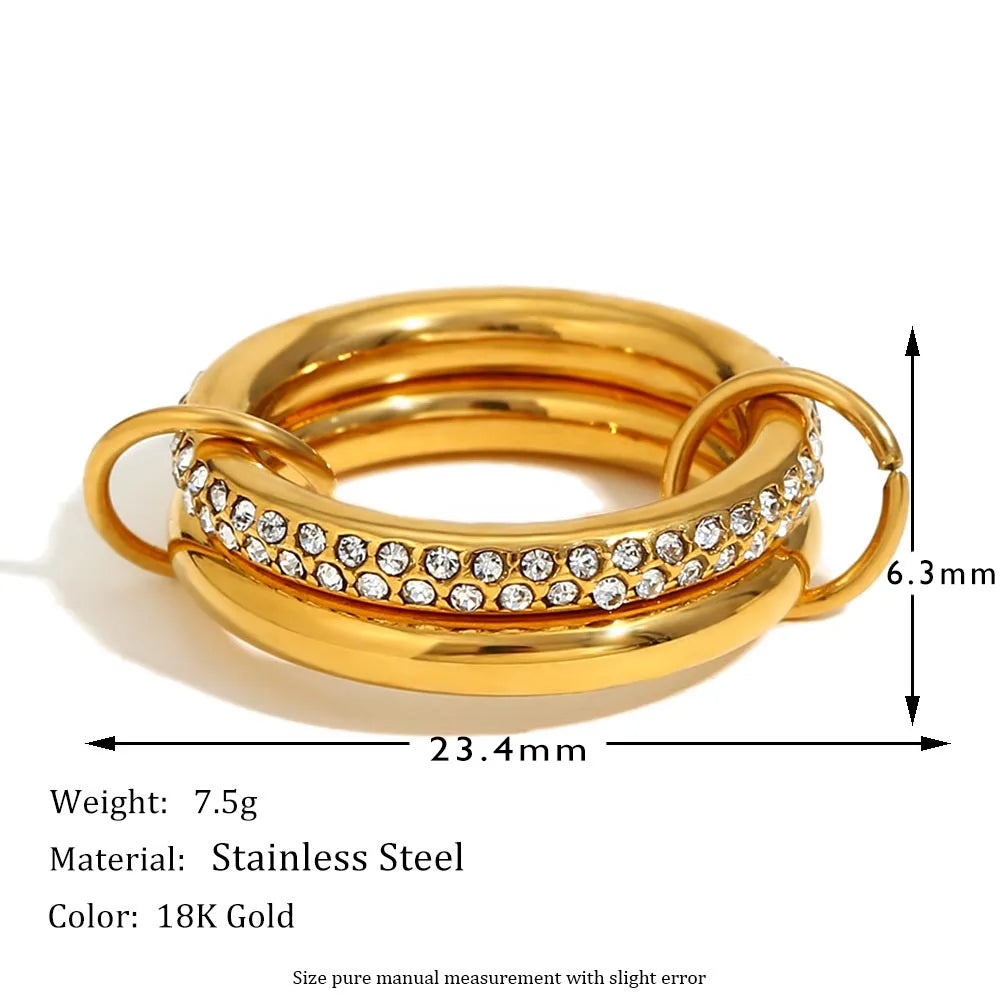 خواتم MamacitaSlay الفريدة الرائعة ذات الثلاثة أو الأربعة أصابع على شكل سلسلة من الفولاذ المقاوم للصدأ، مجوهرات عصرية مقاومة للماء للنساء والرجال، هدايا