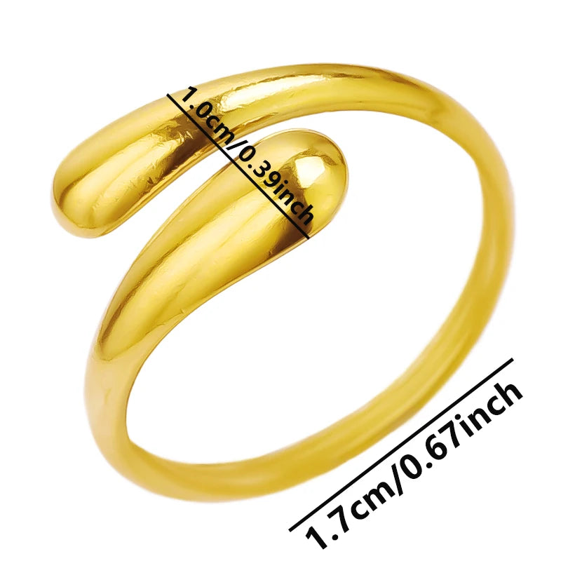 1 قطعة من خواتم عين النمر الكلاسيكية المصنوعة من الفولاذ المقاوم للصدأ القابلة للتعديل والمفتوحة للنساء والرجال إكسسوارات خاتم إصبع ذهبي اللون