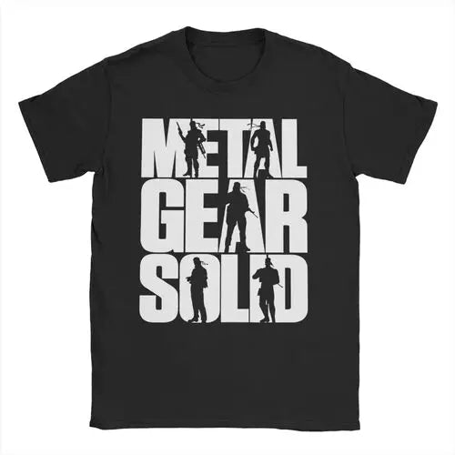 تي شيرت رجالي ونسائي MGS1 Solid Snake Game T-Shirt Metal Gear قطني مضحك بأكمام قصيرة ورقبة دائرية تي شيرت كلاسيكي
