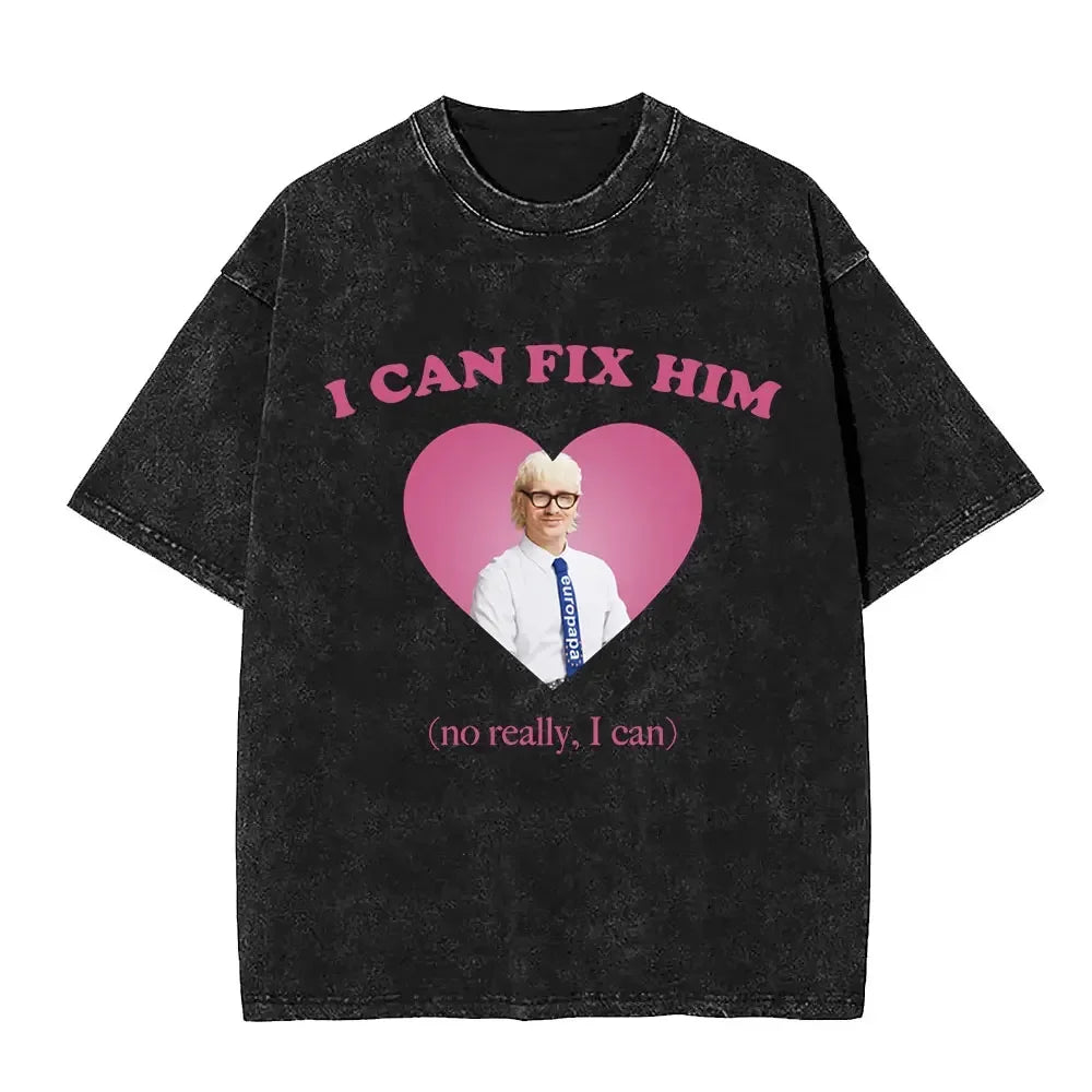 تي شيرت رجالي صيفي 2025 مطبوع عليه شعار جوست كلاين بتصميم ريترو مغسول، تي شيرت يوروبا، تي شيرت رجالي كاجوال من القطن الخالص بتصميم هيب هوب، مقاس كبير