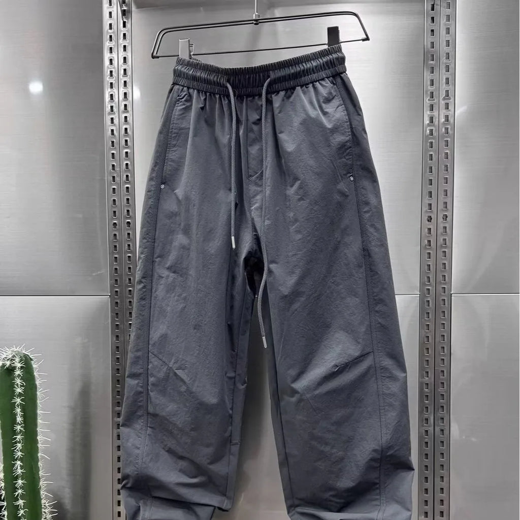 2025 New Trendy Brand Loose Wide Leg Pants Summer Casual Pants Men's Puff Handsome Work Pants Versatile Straight Leg Sports Pant