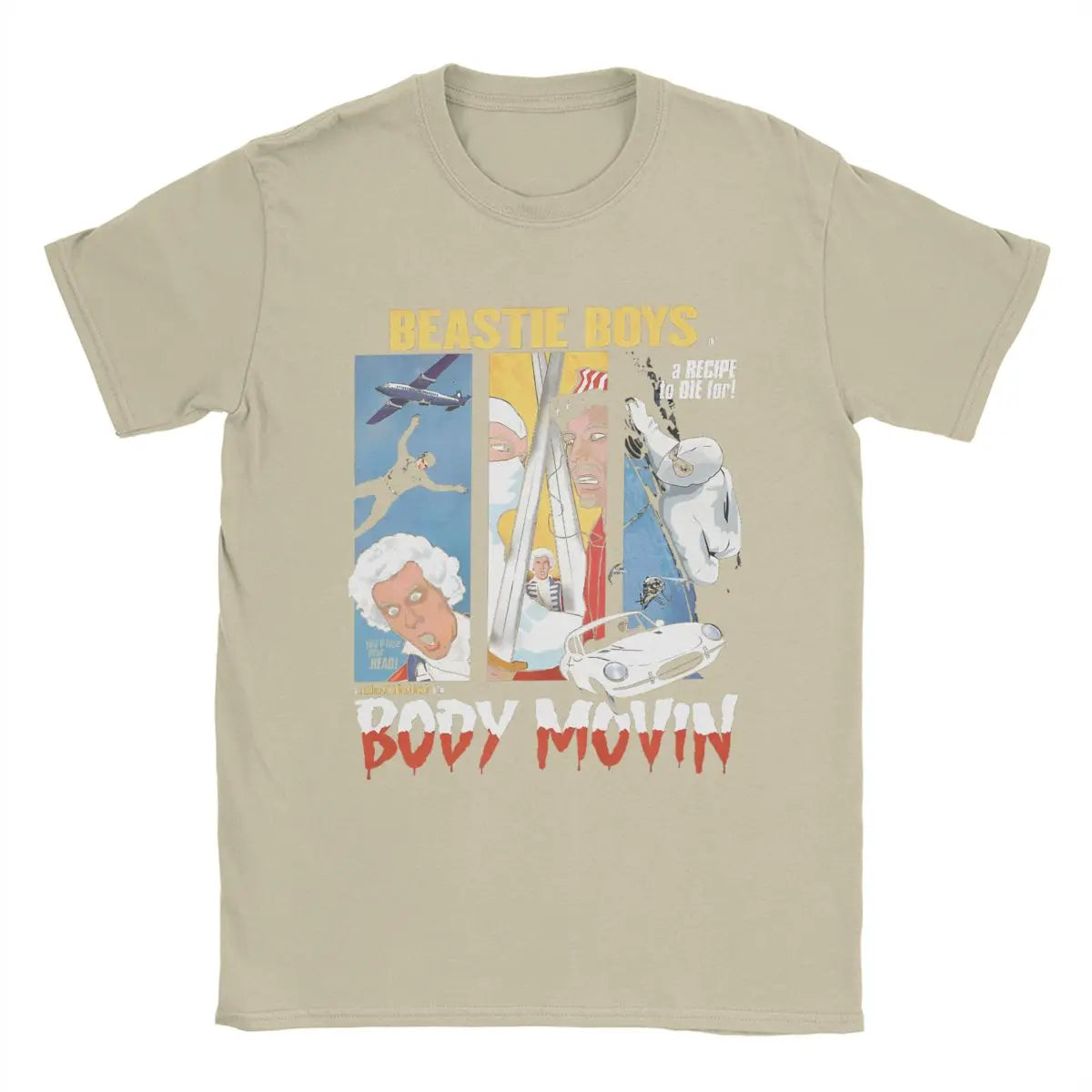 تي شيرت رجالي من Body Movin Beastie Boys تي شيرت قطني عصري برقبة دائرية وأكمام قصيرة ملابس بمقاسات كبيرة